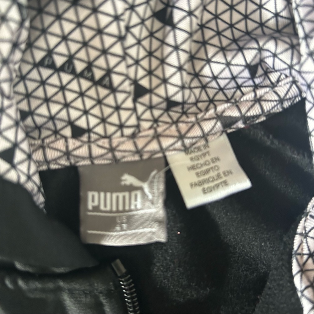 Puma girls geometric Black and pink Jacket and legging tracksuit set Sz 4T - Picture 3 of 4
